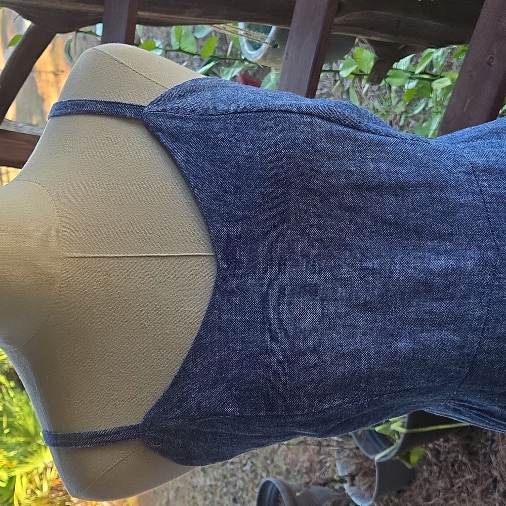 Old Navy Indigo Blue Linen Blend Jumpsuit Size Medium - Picture 3 of 17
